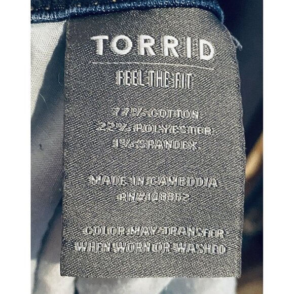 Torrid Jeans Womens 22R Luxe Slim Boot Medium Wash Distressed Mid Rise Stretch - Picture 7 of 9